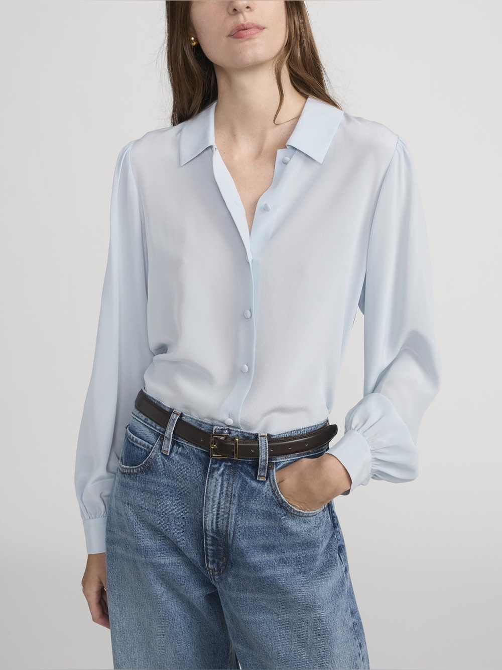 NWT Frame Staple Silk Button-Up Shirt